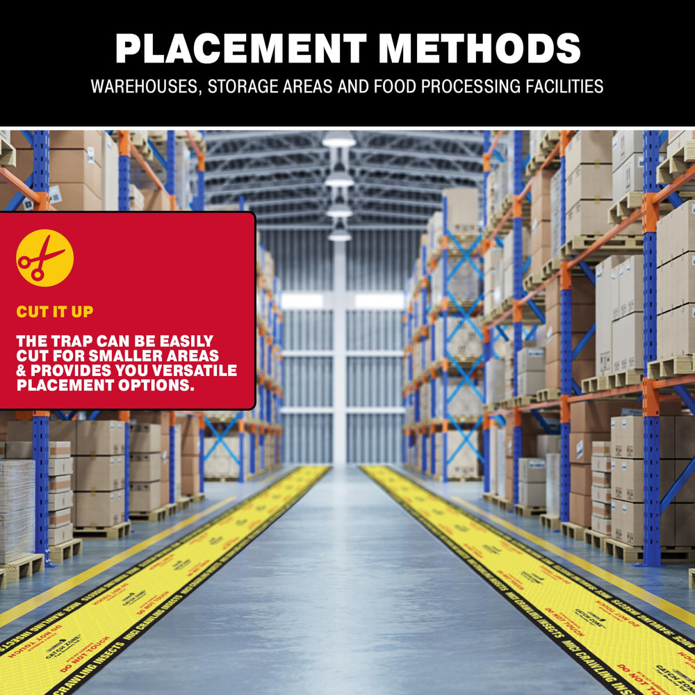 Catchmaster in a warehouse setting protecting inventory from crawling pests