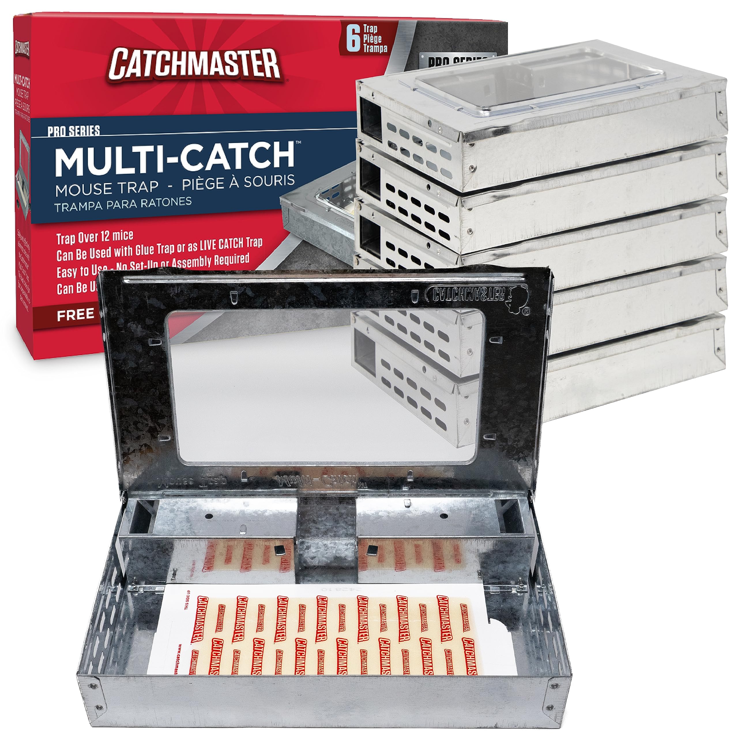 Catchmaster front view of Multi-Catch trap showing ready-to-use design and convenience