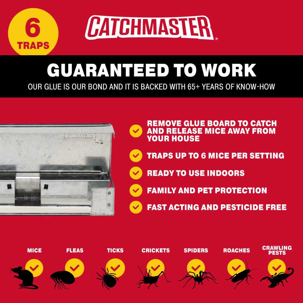 Catchmaster open trap with glue board installed ready-to-use for quick setup