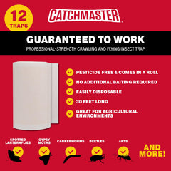 Catchmaster adhesive band with captured insects visible to aid monitoring and identification