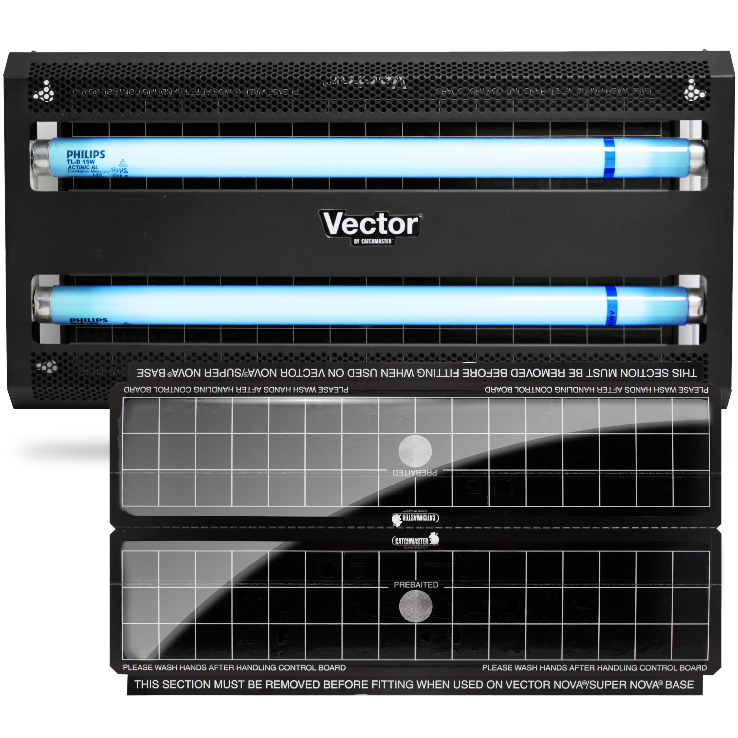 Catchmaster Vector 30 front view showing sleek black housing and discreet design