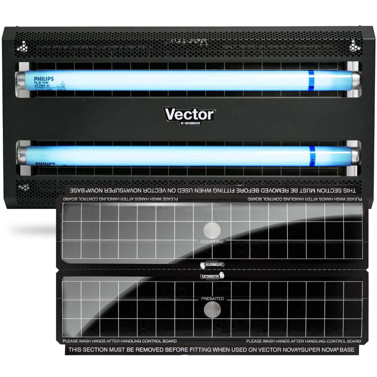 Catchmaster Vector 30 front view showing sleek black housing and discreet design