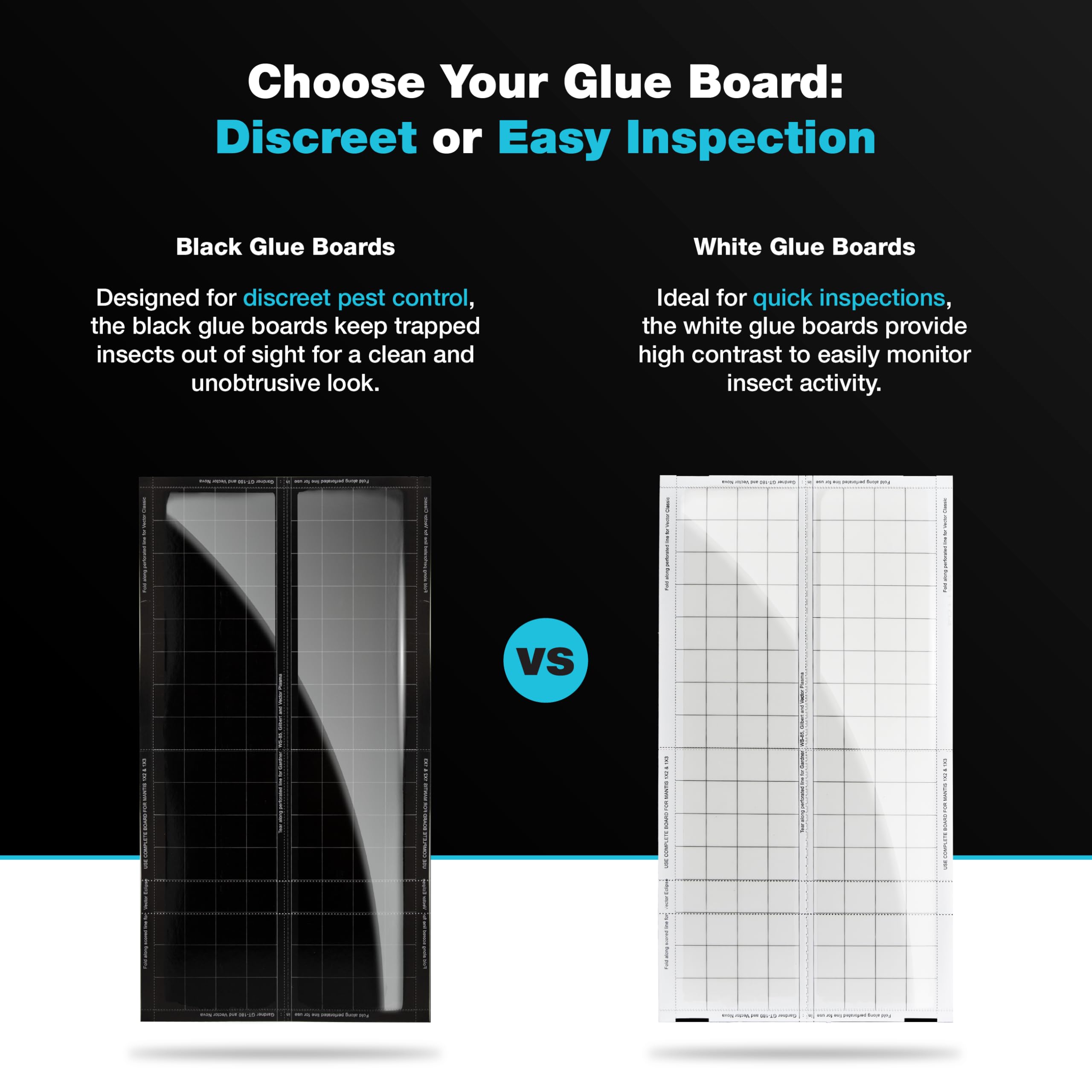Catchmaster Vector split glue board demonstrating two smaller adhesive panels