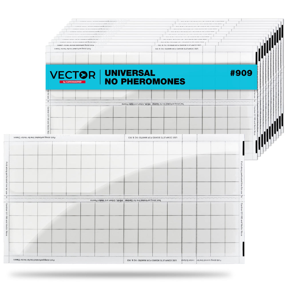 Catchmaster Vector front packaging showing 12-pack glue boards and benefits