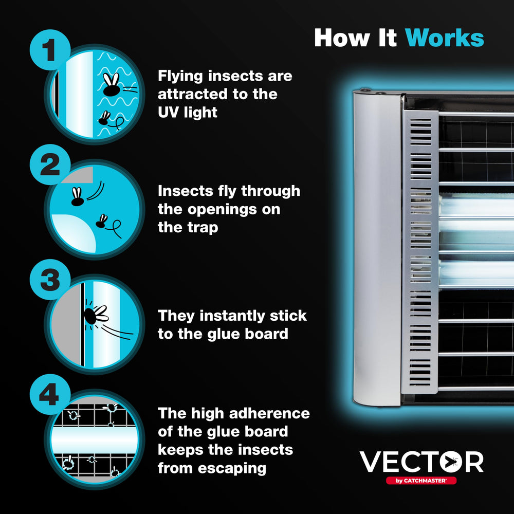 Catchmaster installed in commercial kitchen showing unobtrusive insect control benefit