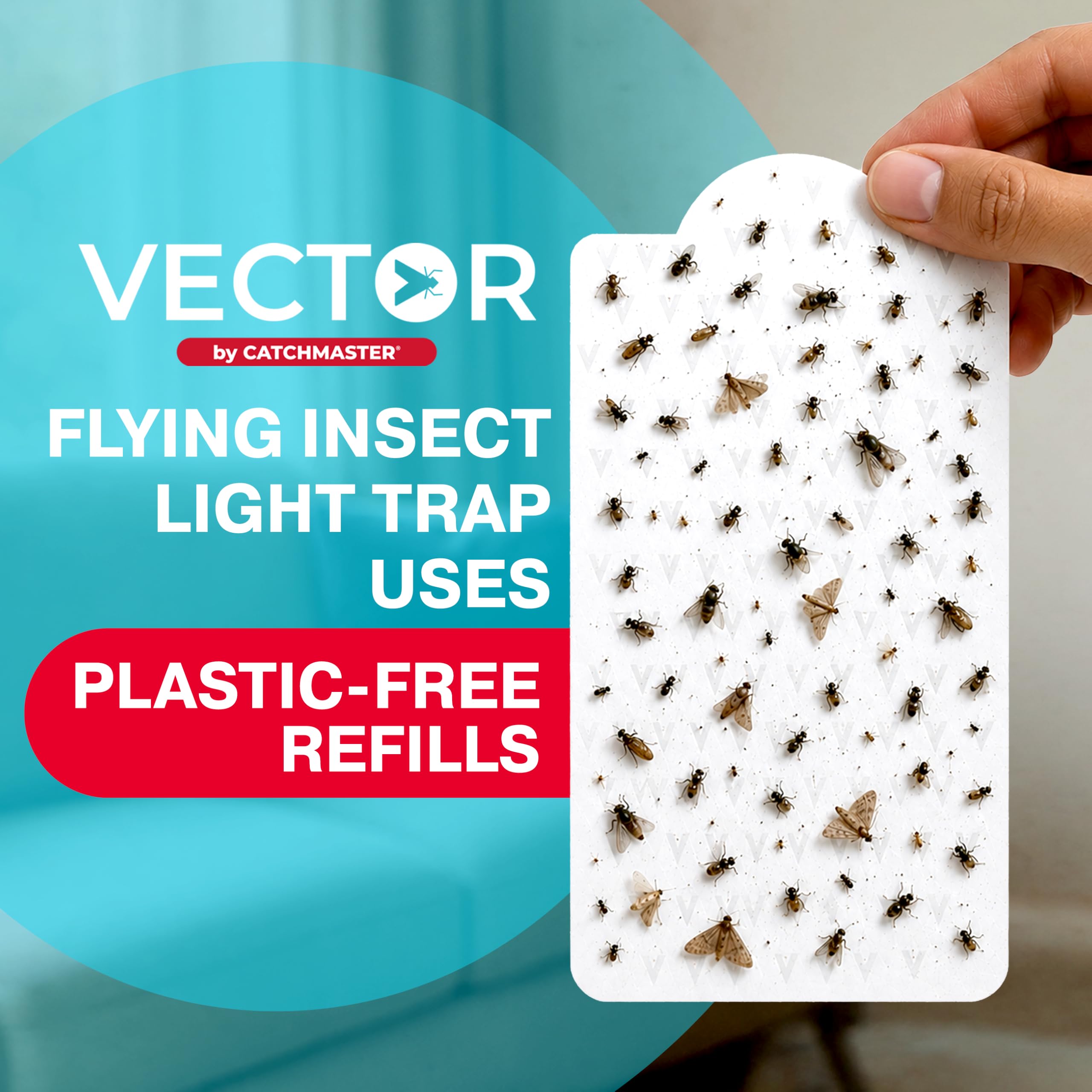 Catchmaster Vector 9 near potted plants trapping gnats for cleaner indoor gardening benefit