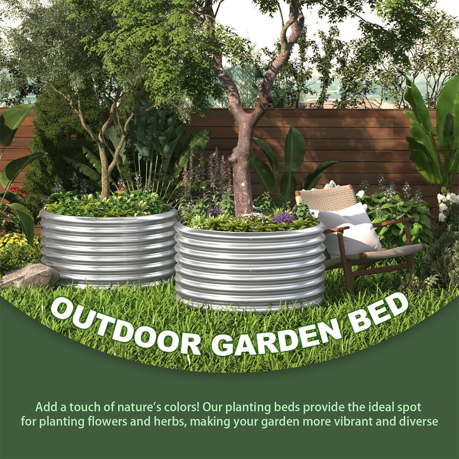 CATMANOR raised bed next to hands for scale demonstrating compact 2x2ft footprint