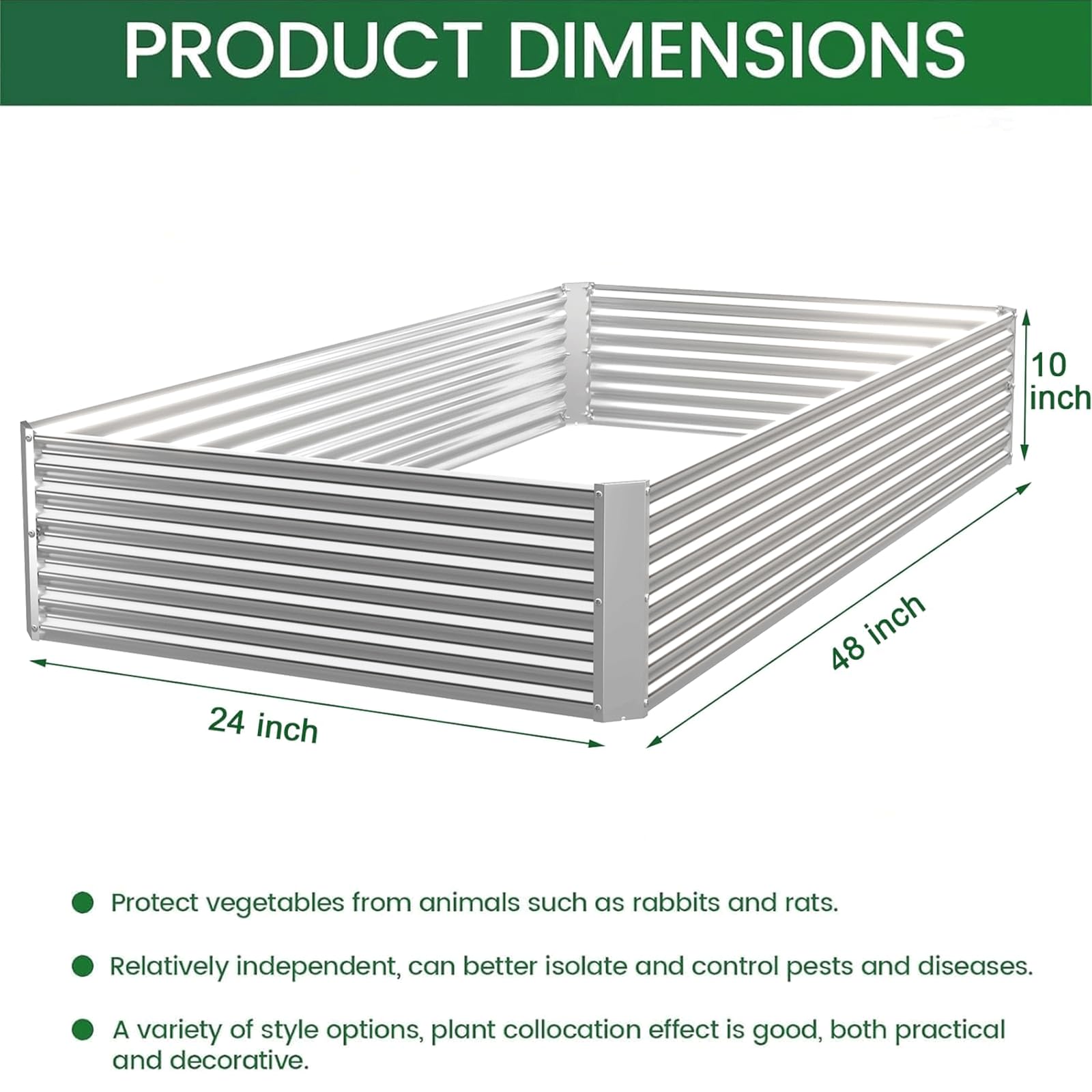 CATMANOR raised bed beside ruler for scale showing compact 4x2 ft size and easy placement