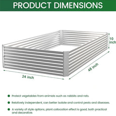 CATMANOR raised bed beside ruler for scale showing compact 4x2 ft size and easy placement