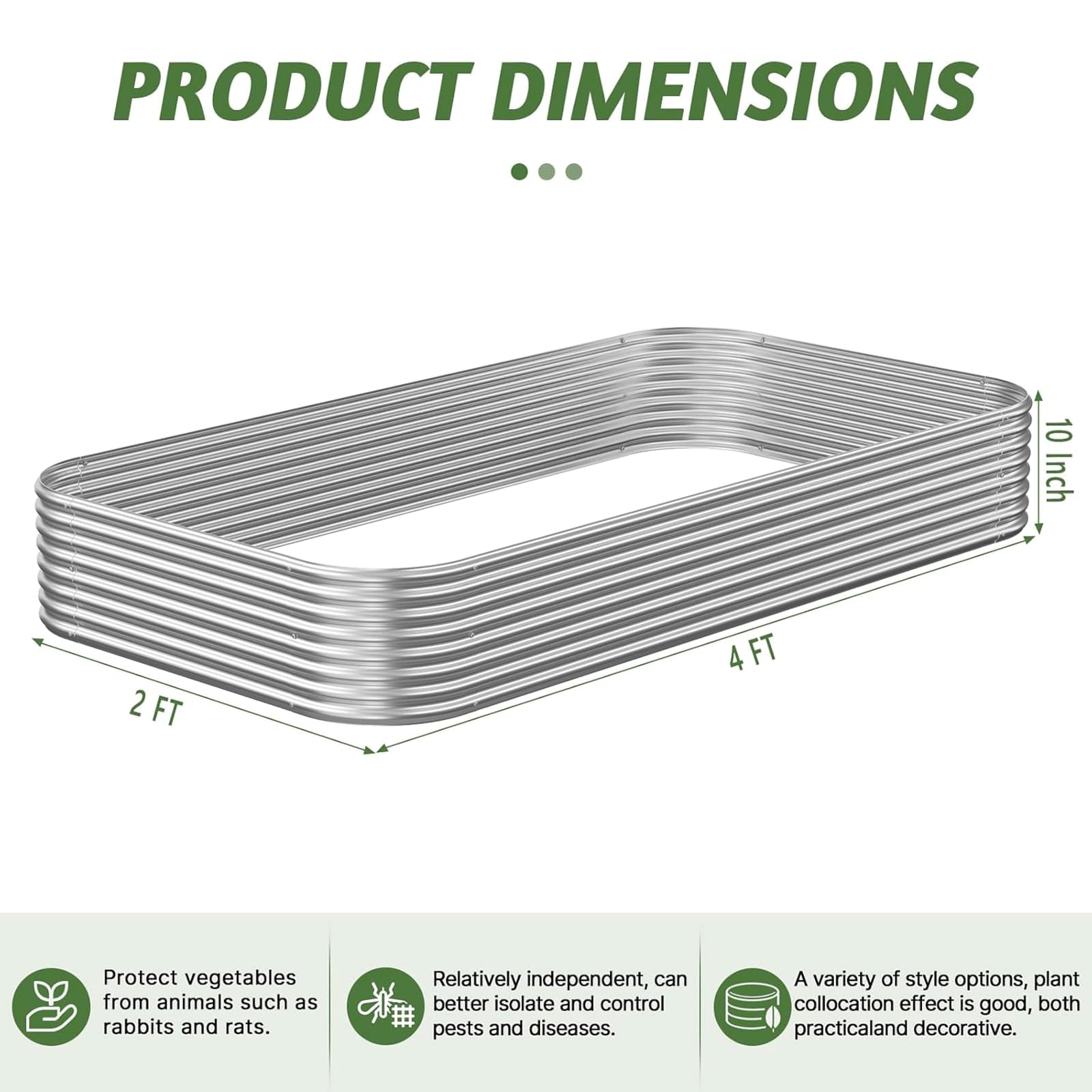 CATMANOR raised bed beside gardening tools to show 4x2 ft scale and easy placement