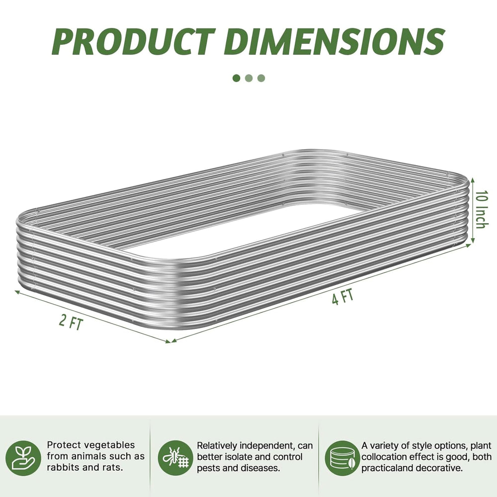 CATMANOR raised bed beside gardening tools to show 4x2 ft scale and easy placement