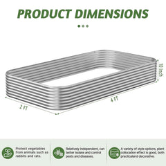 CATMANOR raised bed beside gardening tools to show 4x2 ft scale and easy placement