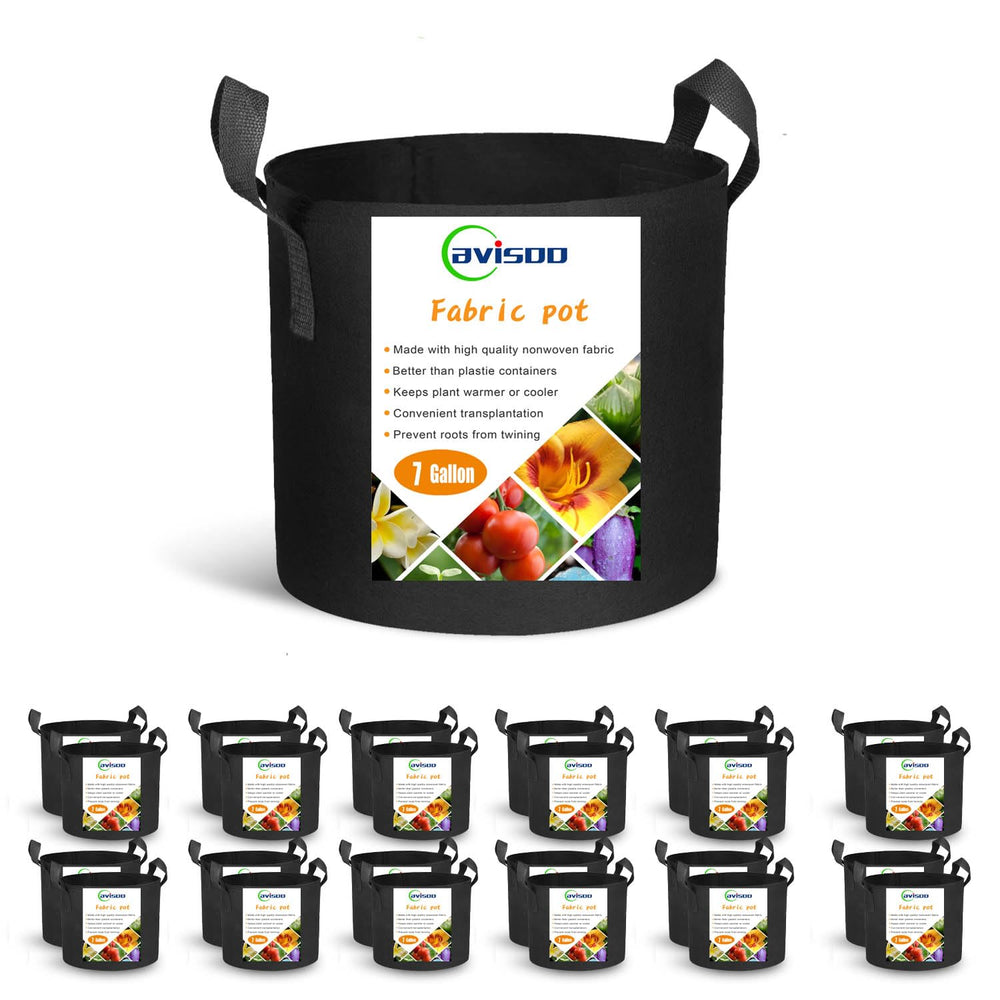 Cavisoo front view of 24-pack grow bags showing quantity and durable design benefit