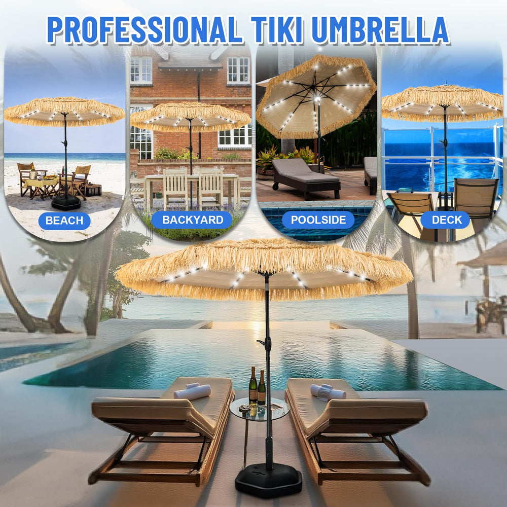CBFULLRES umbrella in-use poolside setting creating island atmosphere and soft light