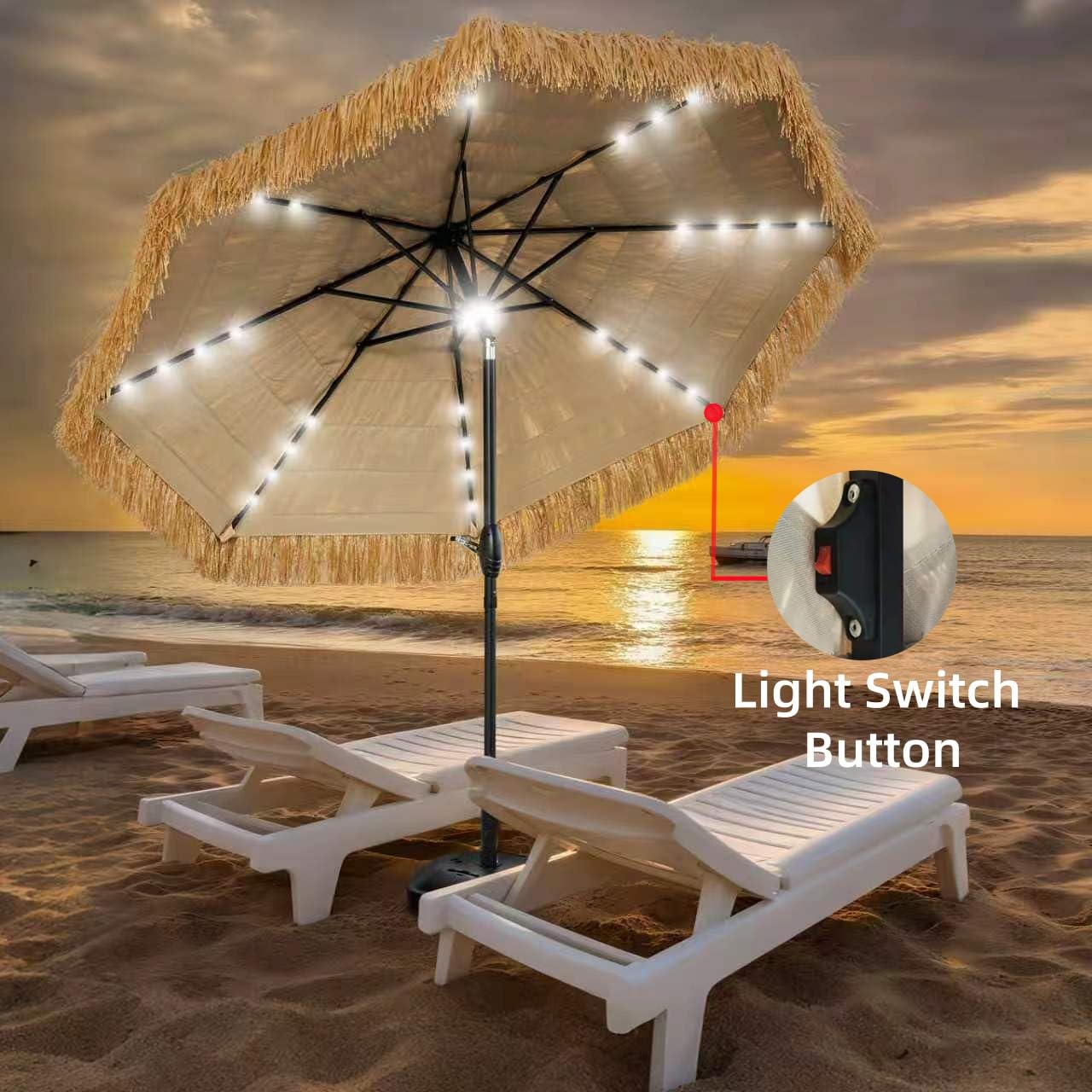 CBFULLRES thatch material texture showing waterproof, UV-resistant polyester