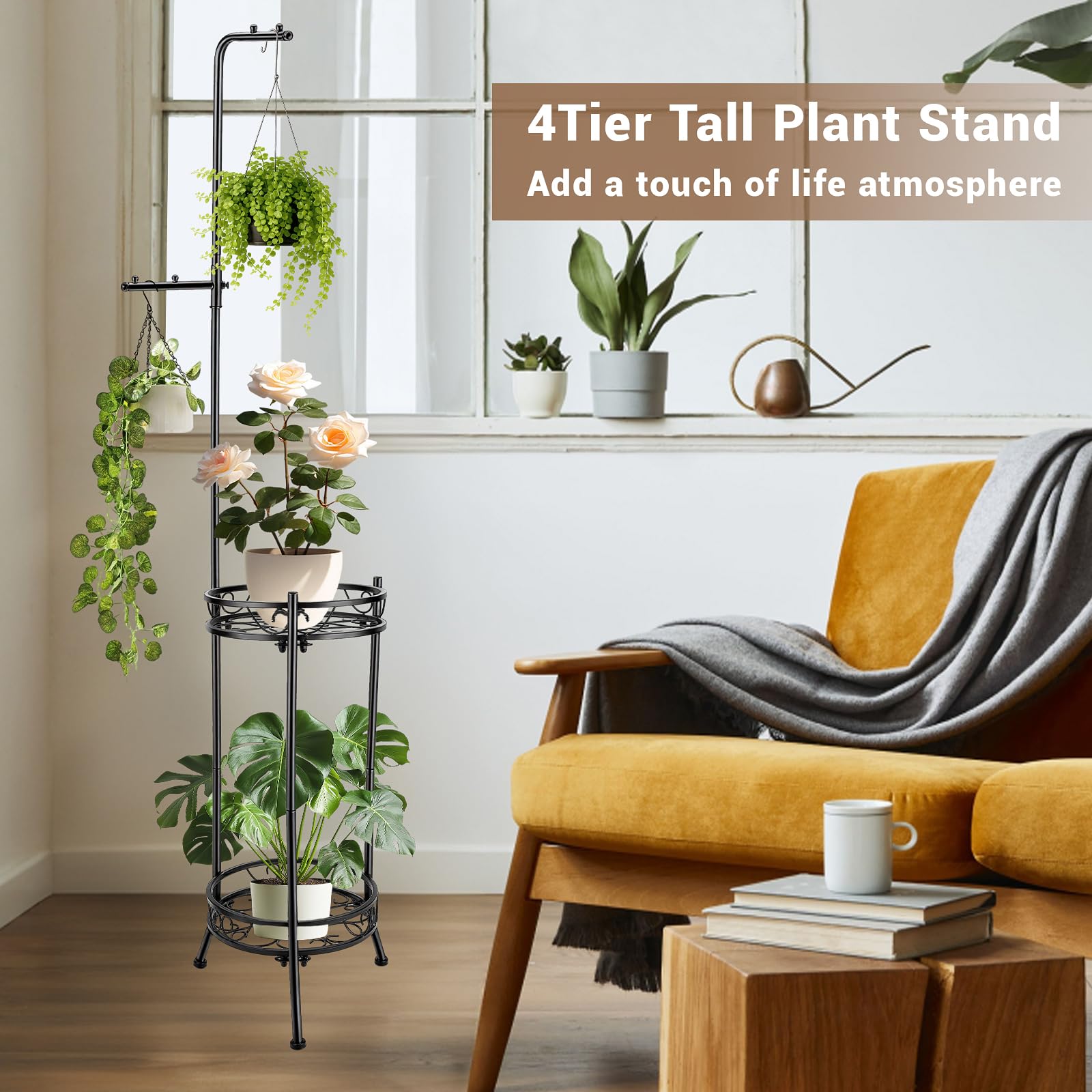 CCAENI next to chair for scale showing tall 74-inch profile