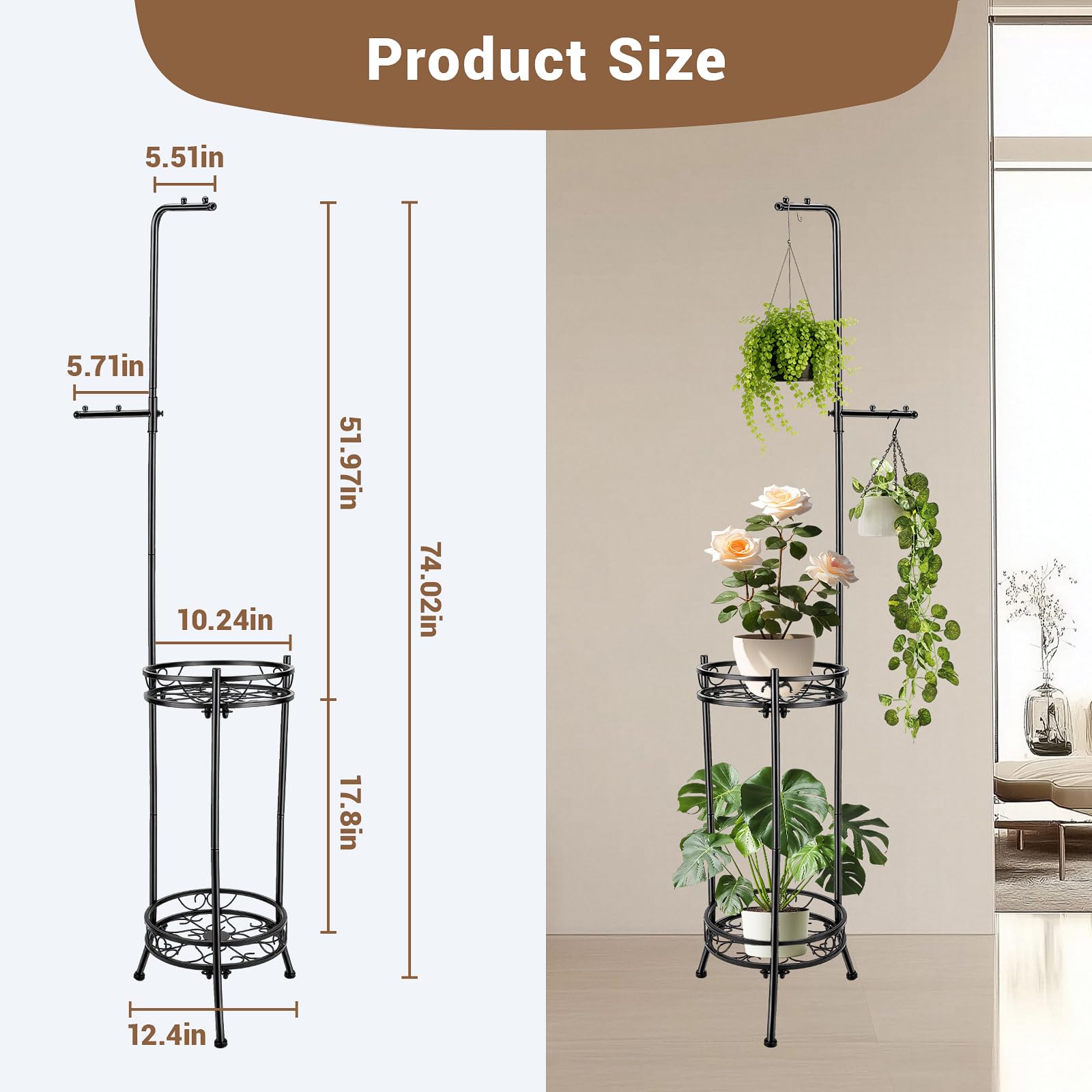 CCAENI top rod and hook detail illustrating flexible hanging space