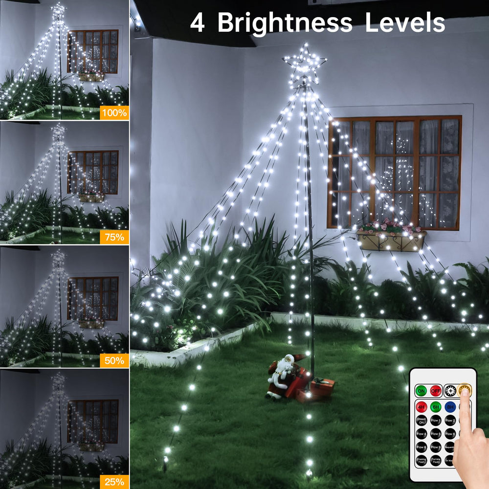 Ccinny cascading ropes detail showing dense LEDs and waterfall effect