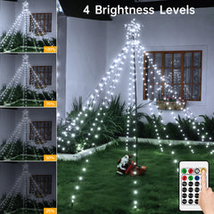 Ccinny cascading ropes detail showing dense LEDs and waterfall effect