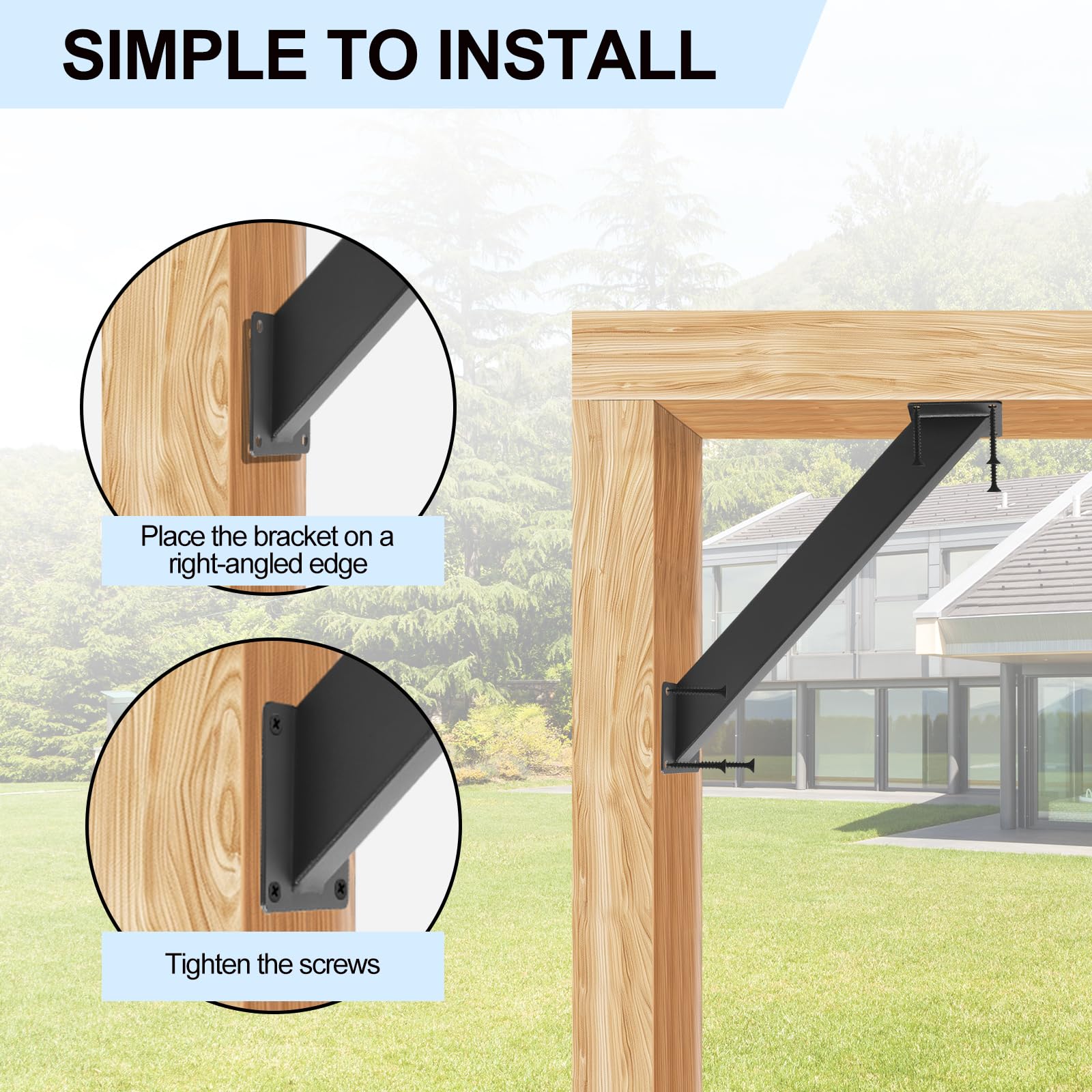 CDFYJHFDQ bracket attached to pergola beam demonstrating stronger joints