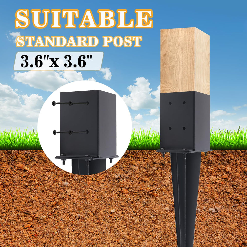 CDFYJHFDQ anchor driven in soil stabilizing a 4x4 post on-site