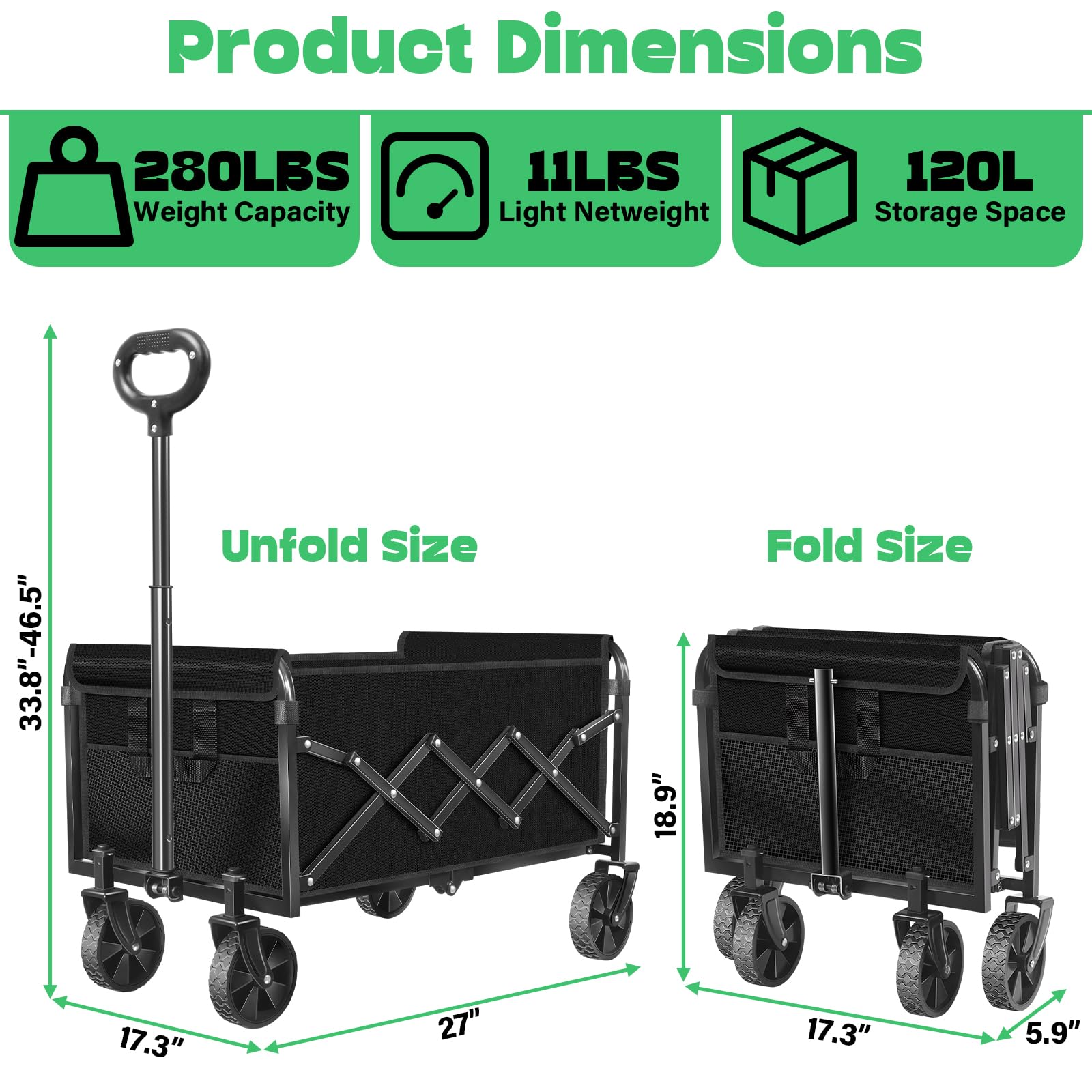 CDYJLDY wagon folded flat for compact storage and easy transport benefit