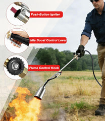 CeaGoal 11.5ft hose laid flat to show reach and flexibility for distance safety