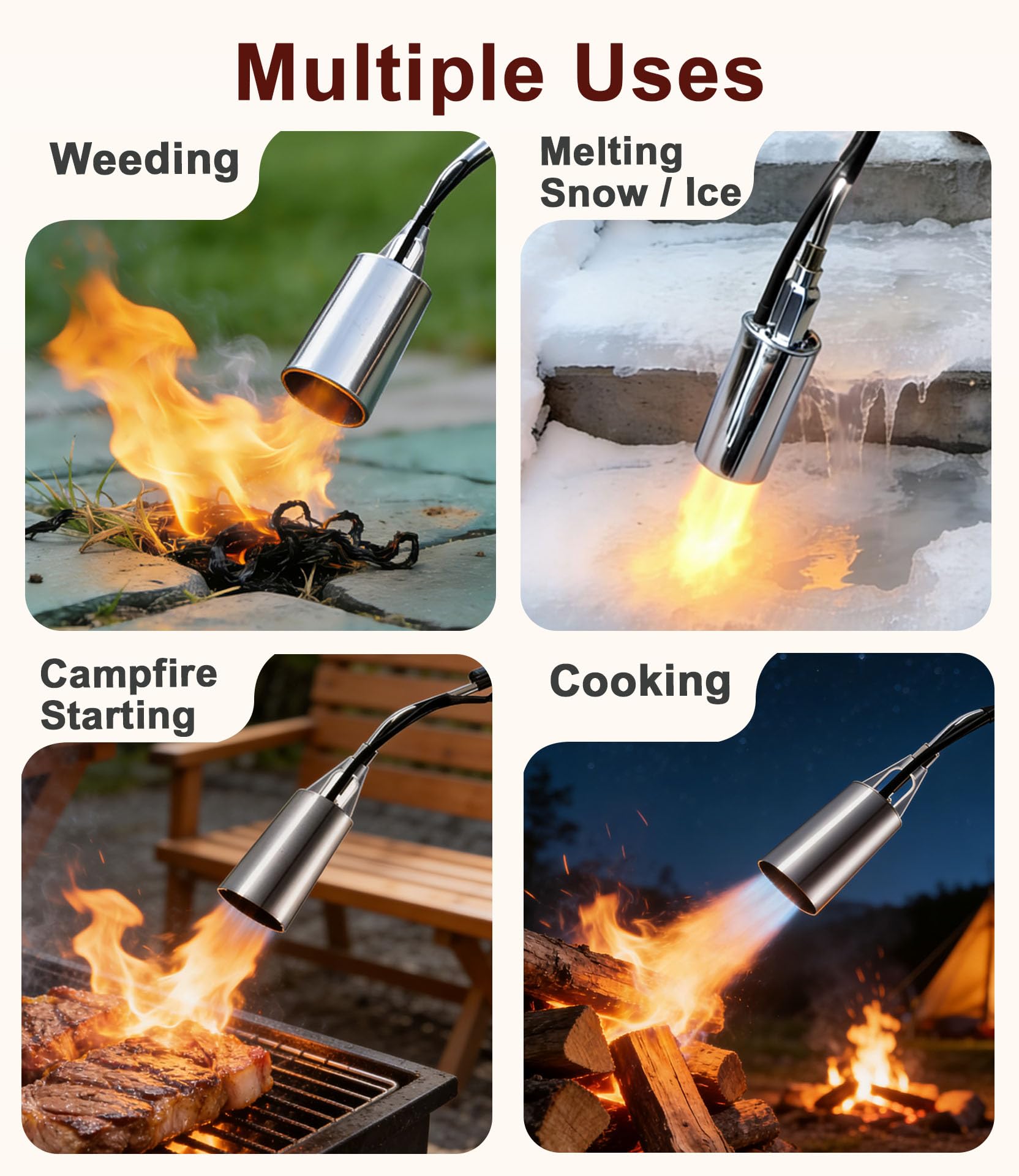 CeaGoal torch in use over weeds demonstrating fast heating and efficient removal