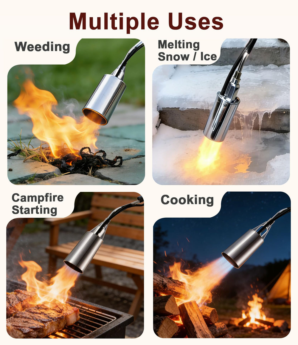 CeaGoal torch in use over weeds demonstrating fast heating and efficient removal