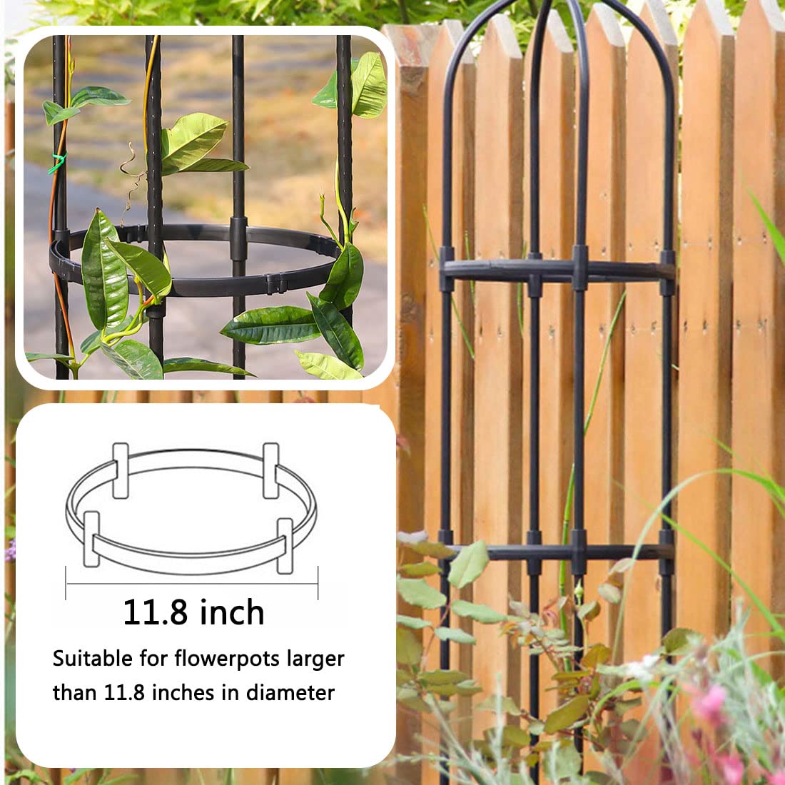 CEDOCSH trellis parts and label displayed for easy tool-free assembly
