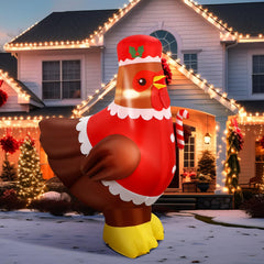 Ceenna front view of Claus Hen inflatable showing cheerful holiday design and curb appeal