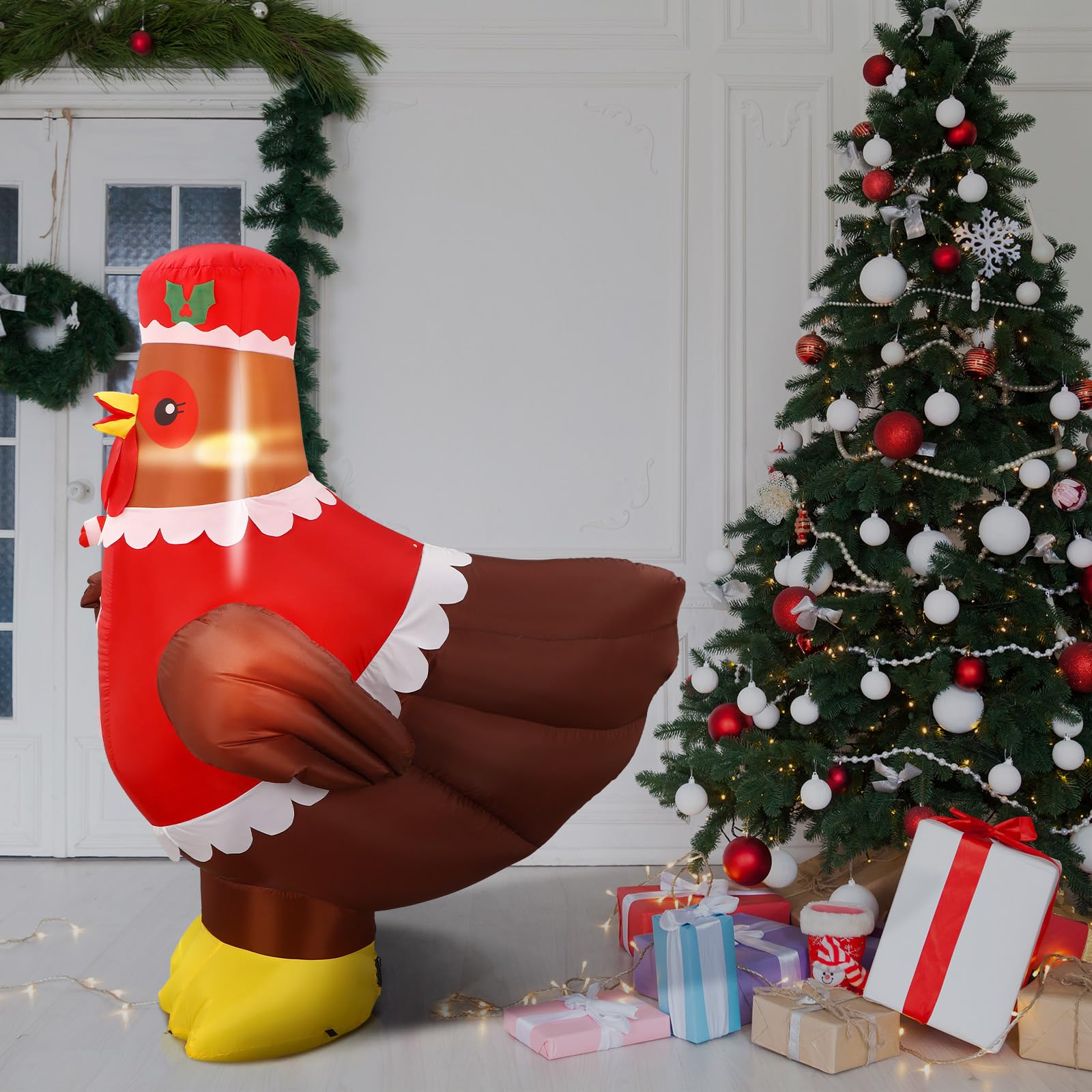 Ceenna nighttime scene of Claus Hen glowing to enhance evening holiday atmosphere