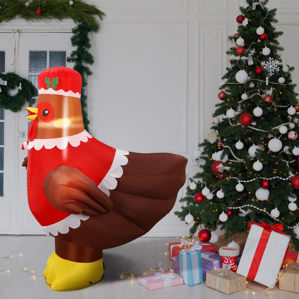 Ceenna nighttime scene of Claus Hen glowing to enhance evening holiday atmosphere