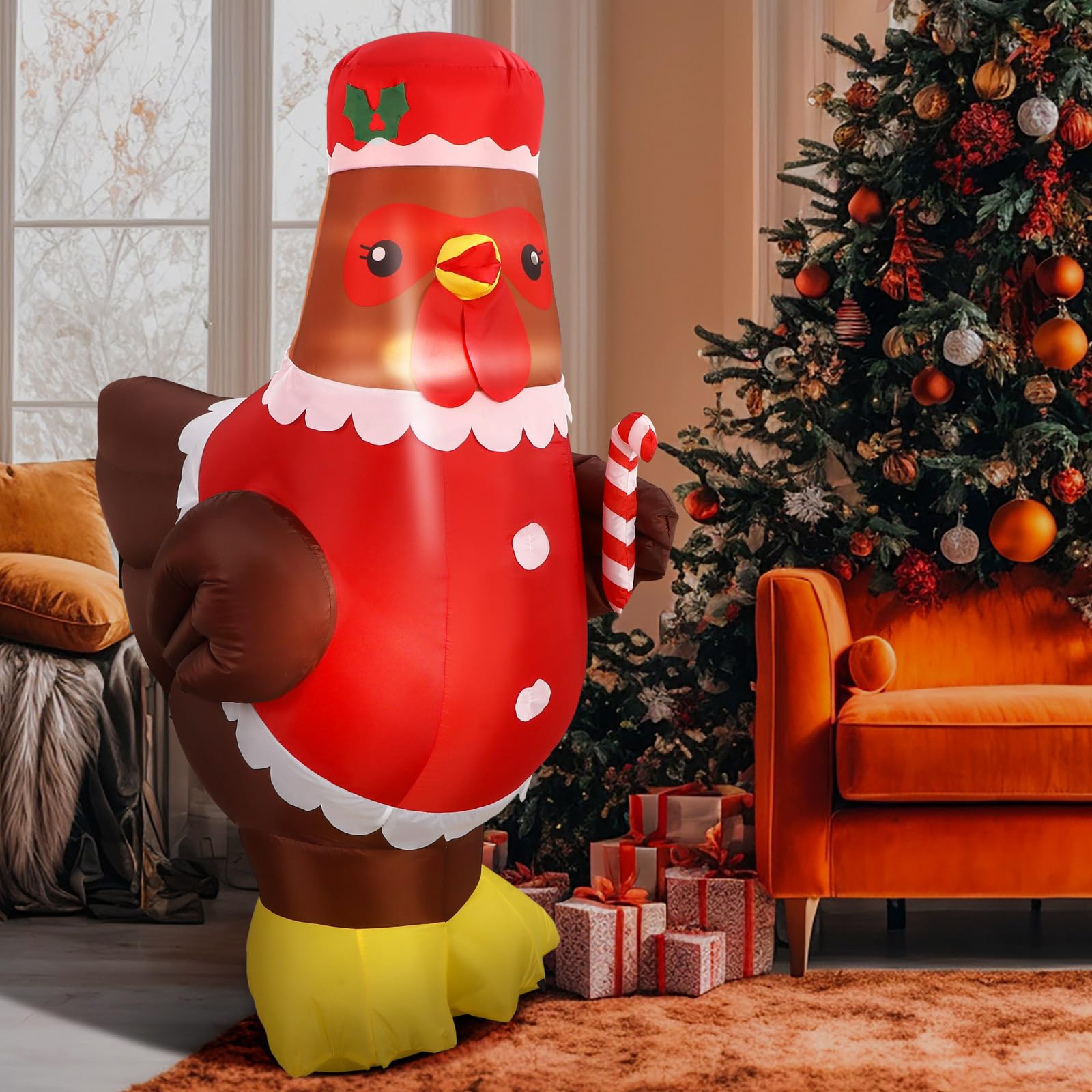 Ceenna Claus Hen beside person showing scale and easy placement benefit