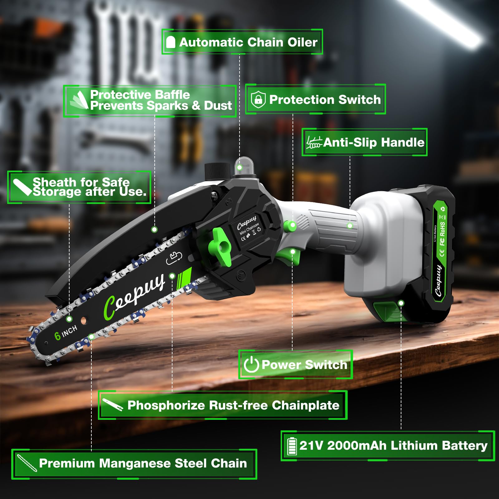 CEEPUY safety gear gloves and goggles included for user protection
