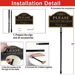 Cefrashi sign in garden setting demonstrating elegant lawn protection