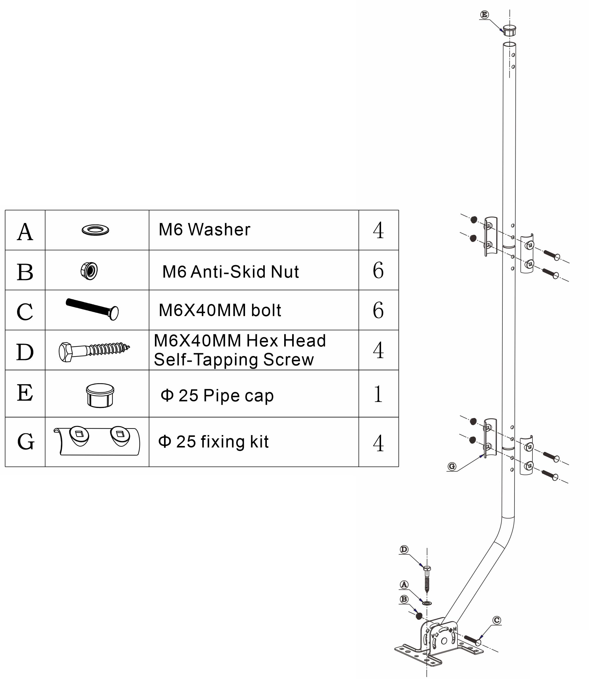 cekay mounted pole with antenna on roof for improved reception