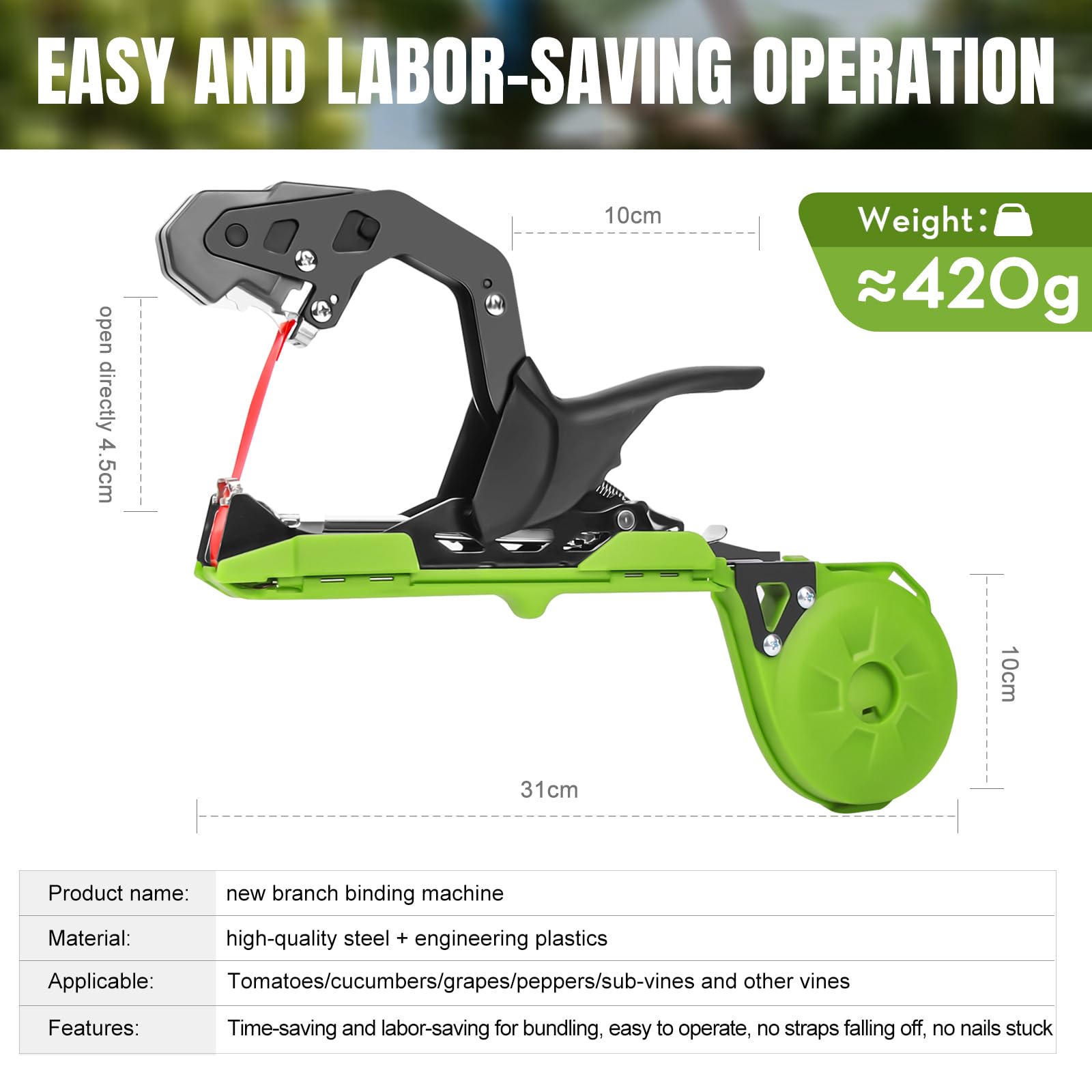 Cekegon tapener next to hand to show compact 420g weight and easy portability