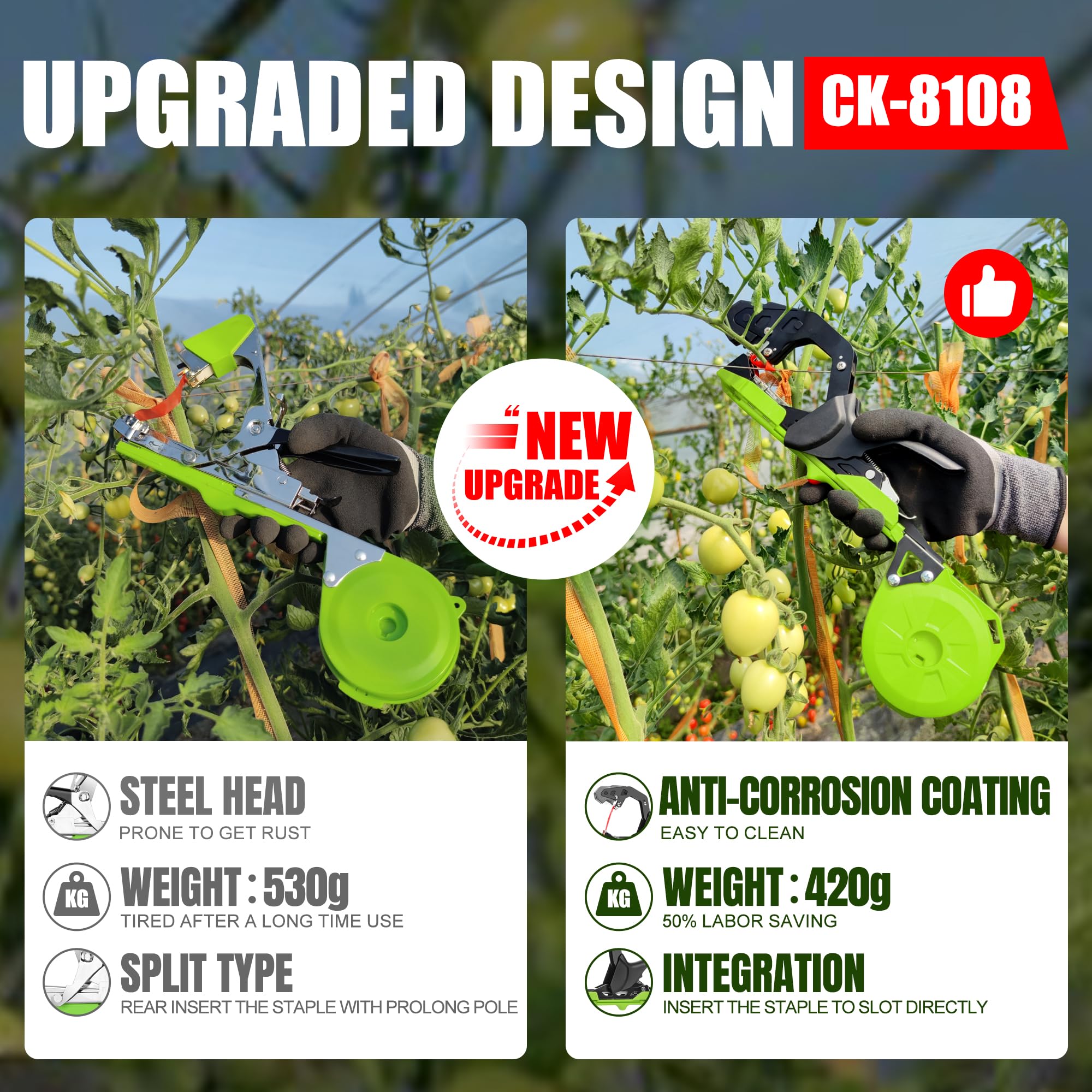 Cekegon tape rolls and 10,000 staples laid out for long gardening sessions