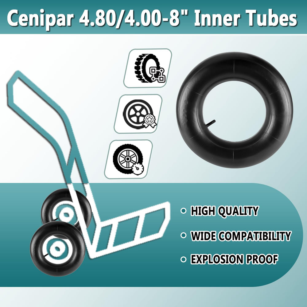 Cenipar tube next to ruler for size comparison and accurate 4.80/4.00-8 fit verification
