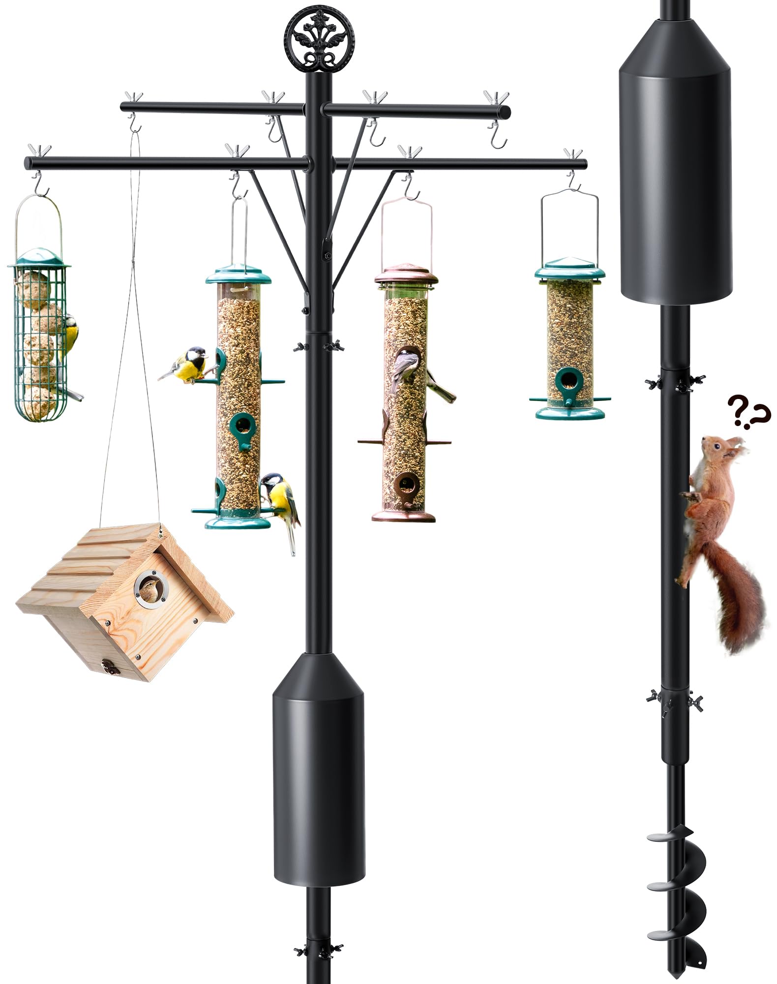 Ceoighe front view of assembled pole showing sturdy multi-hook station benefit