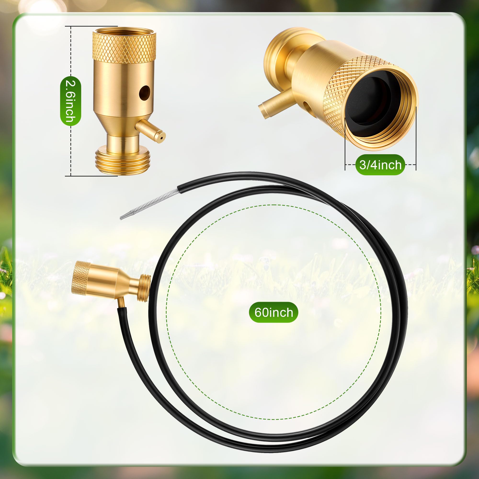 Ceoighe installed on a garden sprinkler demonstrating even fertilizer distribution during watering