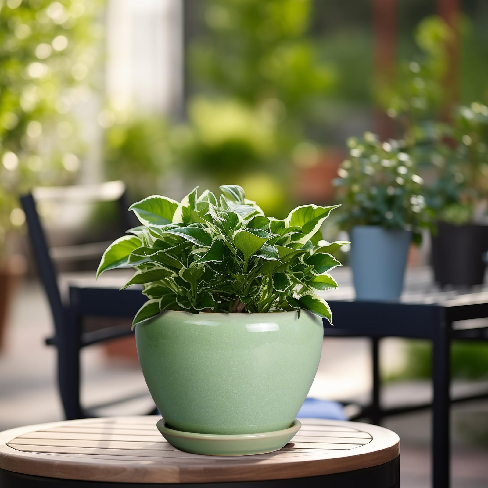 Ceramicfor on a kitchen windowsill showcasing healthy plant placement