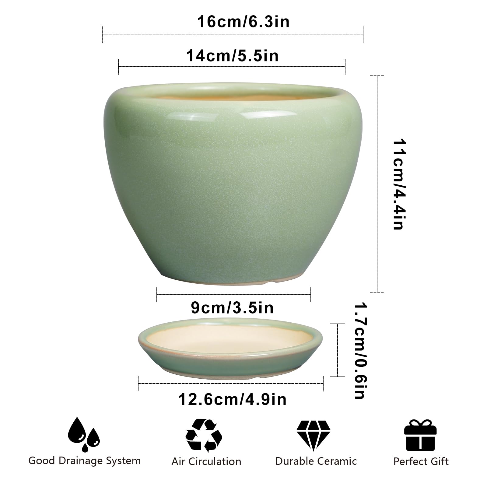 Ceramicfor saucer detail protecting surfaces from runoff and mess