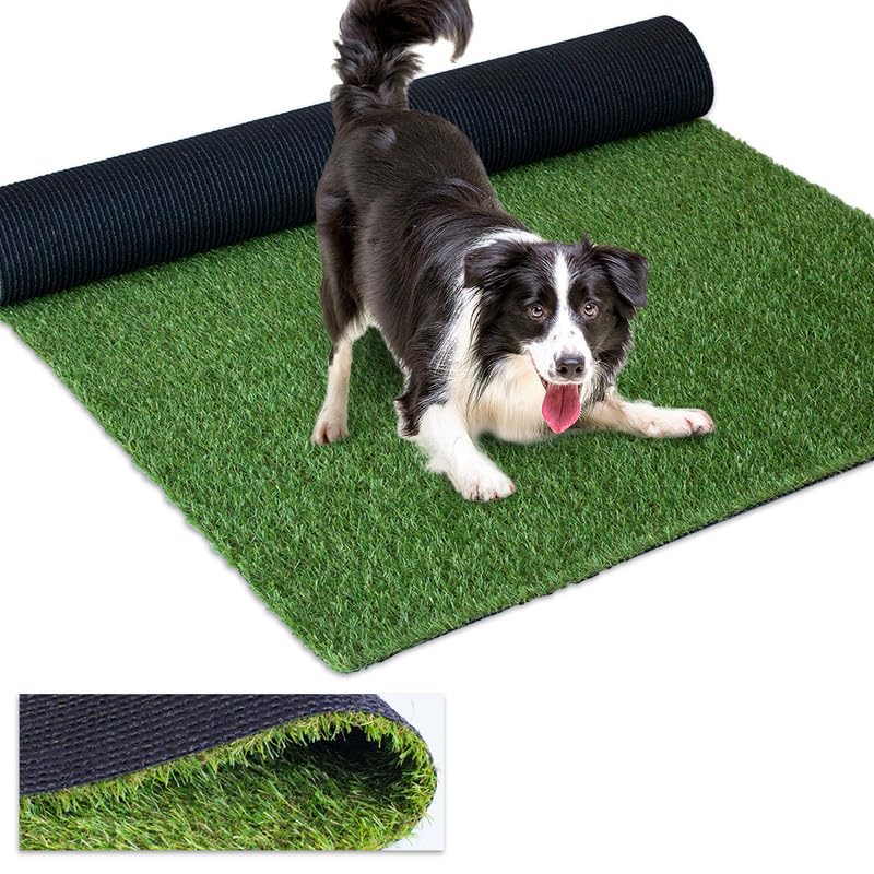 Cestavie front view of 3x5 ft turf rug showing realistic green lawn look and curb appeal