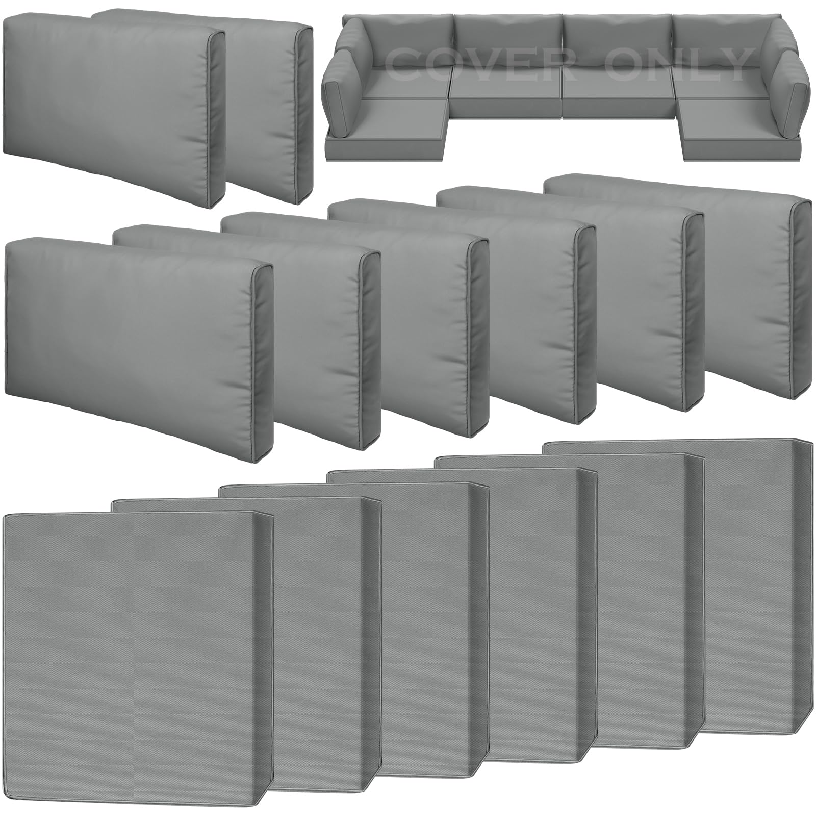 Cethytirko front view of all 14 covers neatly arranged, showing full set benefit