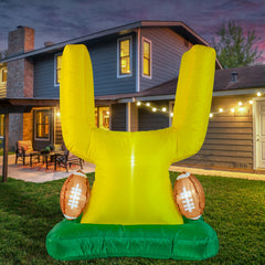 Cextoga front view goal post showing bold team-theme decor and curb appeal