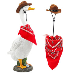 CFFOWNUG front view porch goose wearing hat and bandana, adds curbside charm