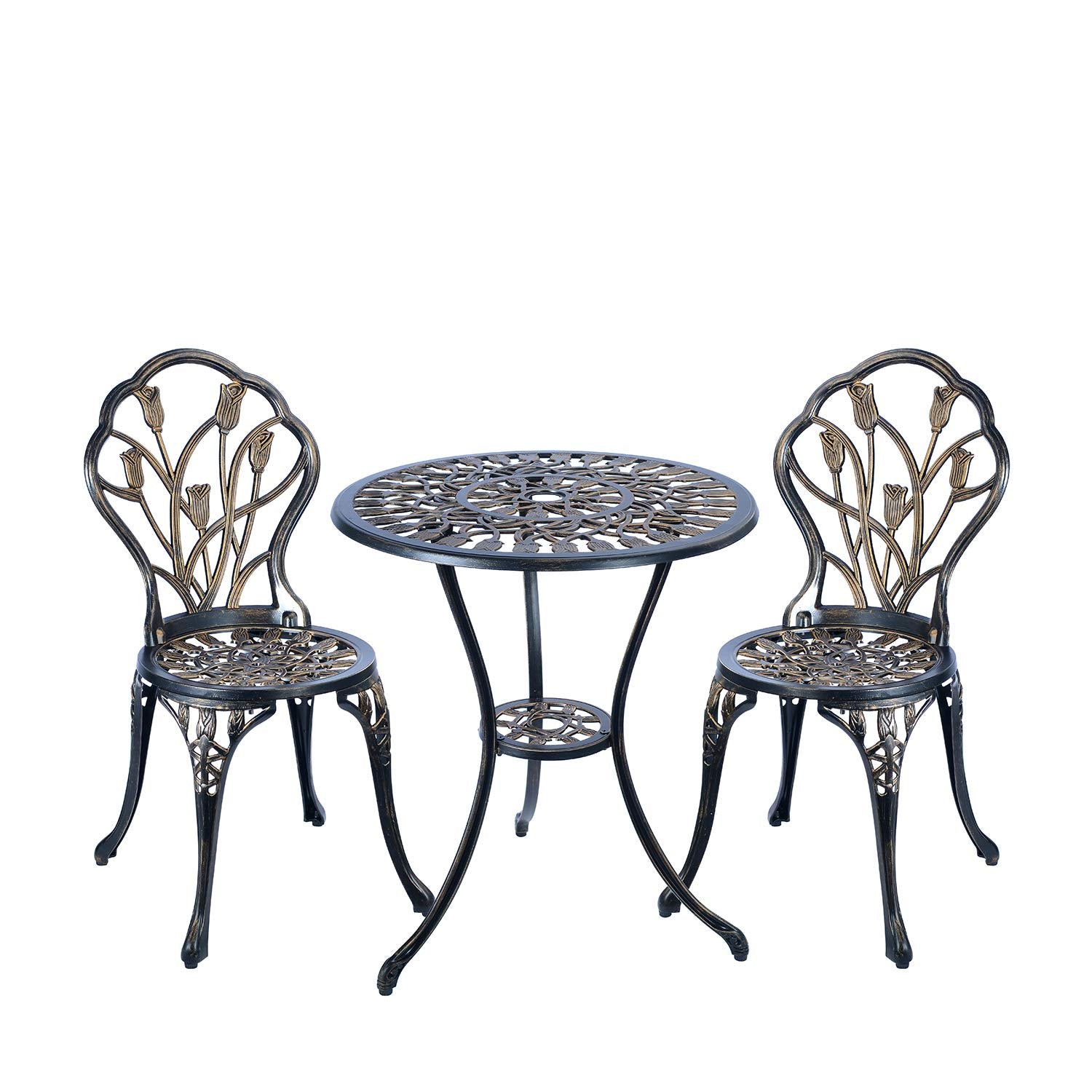 C/G patio casa bistro set front view showing compact antique copper styling and curb appeal