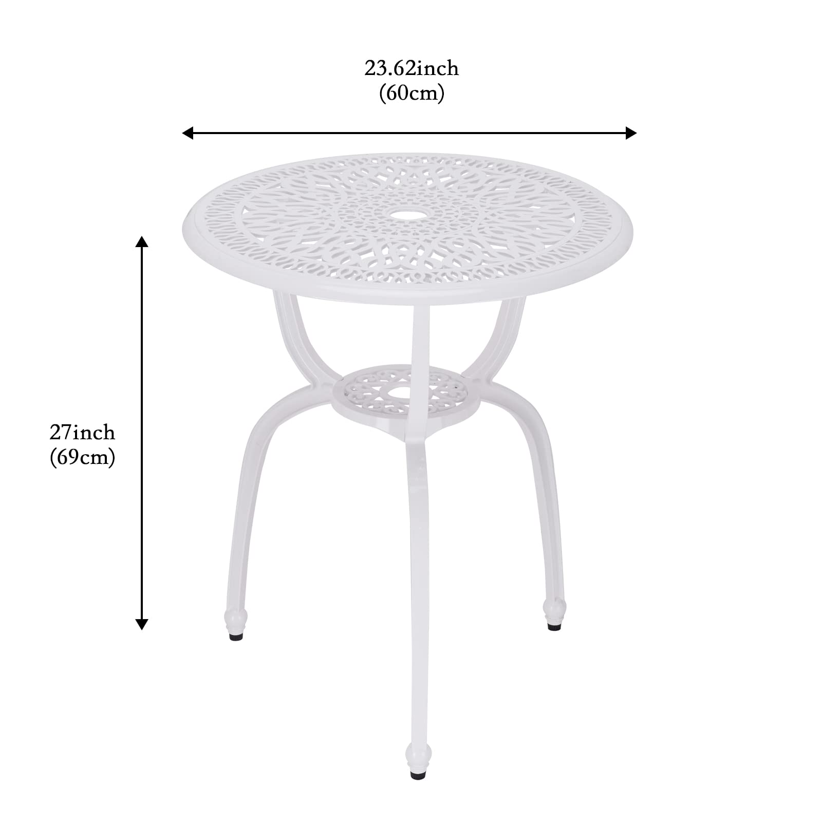 C/G patio casa cast aluminum texture close-up displays rust-resistant finish and sturdy build